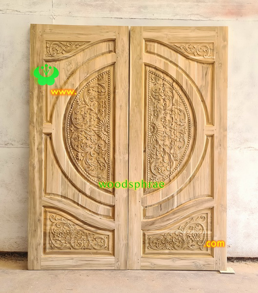 ประตูบานคู่ไม้สัก ประตูบ้านไม้สัก BB235.1 80-200 B+