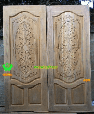 ประตูบานคู่ไม้สัก ประตูบ้านไม้สัก BB43.1 80-200 B+