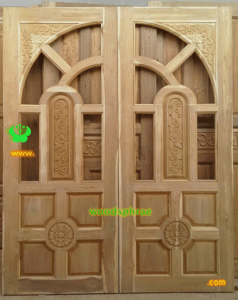 ประตูบานคู่ไม้สัก ประตูบ้านไม้สัก BB54.2  80-200