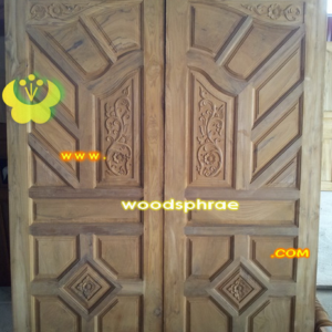 ประตูบานคู่ไม้สัก ประตูบ้านไม้สัก BB60
