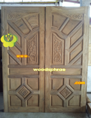 ประตูบานคู่ไม้สัก ประตูบ้านไม้สัก BB60