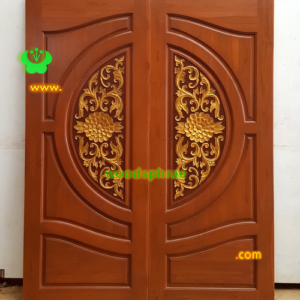 ประตูบานคู่ไม้สัก ประตูบ้านไม้สัก BB61.5 80-200 B+ C1