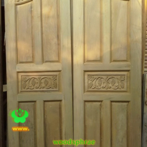 ประตูบานคู่ไม้สัก ประตูบ้านไม้สัก BB63.2 70-200 เก่า