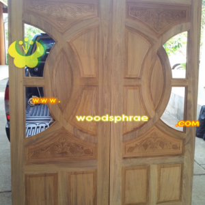 ประตูบานคู่ไม้สัก ประตูบ้านไม้สัก BB70