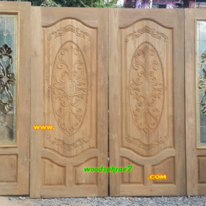 ประตูบานคู่ไม้สัก ประตูบ้านไม้สัก BB83 80-200 , 45 สักเก่า