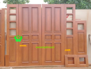 ประตูบานคู่ไม้สัก ประตูบ้านไม้สัก BB87.2 80-220 B+ C2