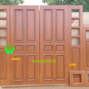 ประตูบานคู่ไม้สัก ประตูบ้านไม้สัก BB87.2 80-220 B+ C2