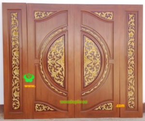 ประตูบานคู่ไม้สัก ประตูบ้านไม้สัก BB89.1 80-200 B+ C1