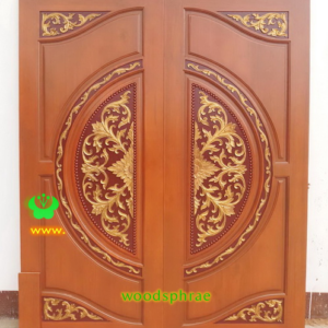 ประตูบานคู่ไม้สัก ประตูบ้านไม้สัก BB89.3 80-200 B+ C1