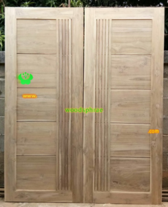 ประตูบานคู่ไม้สัก ประตูบ้านไม้สัก BB90  80-200  B+  (5ฟัก)
