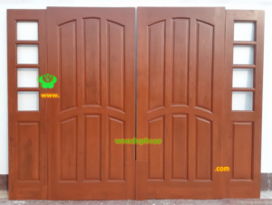 ประตูบานคู่ไม้สัก ประตูบ้านไม้สัก BB92 90-200 , 40-197 B+ C2