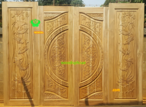 ประตูบานคู่ไม้สัก ประตูบ้านไม้สัก BB95.1 70-200 , 70-207  B+