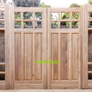 ประตูบานคู่ไม้สัก ประตูบ้านไม้สัก BB96 90-200 ,80-207 B+