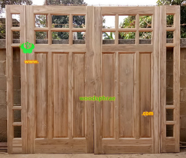 ประตูบานคู่ไม้สัก ประตูบ้านไม้สัก BB97 90-200 , 25-200 B+