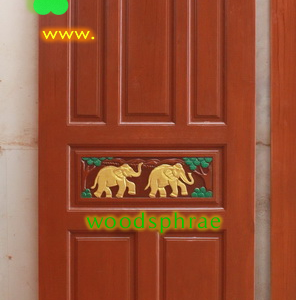 ประตูบานเดี่ยว ประตูบ้านไม้สัก B101.4 80-200 B+ C2