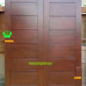 ประตูบานเดี่ยว ประตูบ้านไม้สัก B136.3 80-200 ไม้เก่า( 6ฟัก)