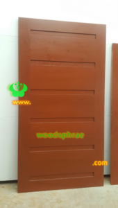 ประตูบานเดี่ยว ประตูบ้านไม้สัก B224.2 120-230 สักเก่า C2 (ฟักเสมอขา,กรีดร่อง )