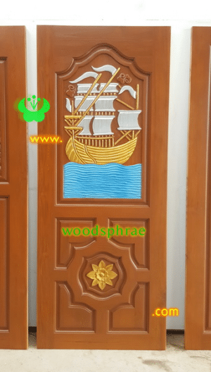 ประตูบานเดี่ยว ประตูบ้านไม้สัก B238.1 80-200 B+ C1