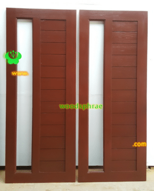 ประตูบานเดี่ยว ประตูบ้านไม้สัก B242.2 80-200 B+ C3(13 ฟัก)