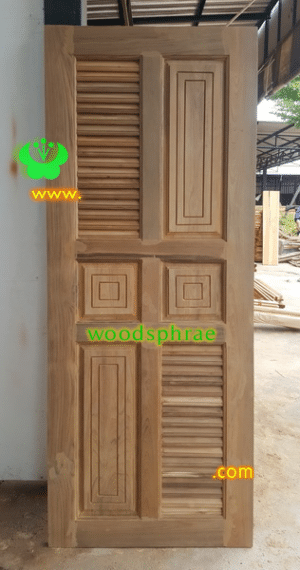 ประตูบานเดี่ยว ประตูบ้านไม้สัก B244.1 80-200 ไม้เก่า