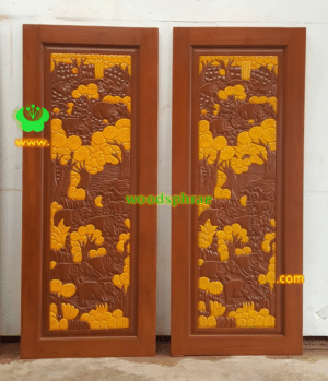 ประตูบานเดี่ยว ประตูบ้านไม้สัก B308.2 80-200 B+ C1