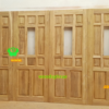 ประตูบานเดี่ยว ประตูบ้านไม้สัก B309.2 80-200 B+คัด (ร่องกระจก8มิล ไม่ฟอกคิ้ว)