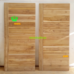 ประตูบานเดี่ยว ประตูบ้านไม้สัก B316.1 90-200 B+(ขา12 ซม.,หนา 3.7ซม)