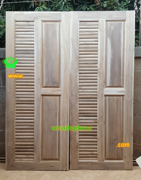 ประตูห้องน้ำไม้สัก B56