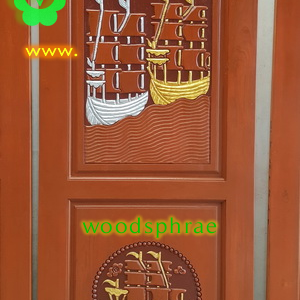 ประตูบานเดี่ยว ประตูบ้านไม้สัก B98.3 80-200 B+ C2