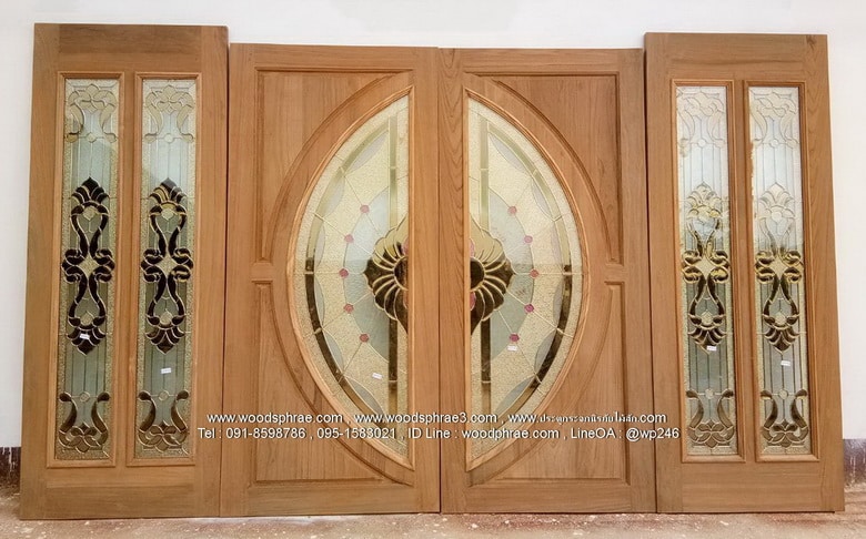 ผลงานประตูไม้สักเก่า