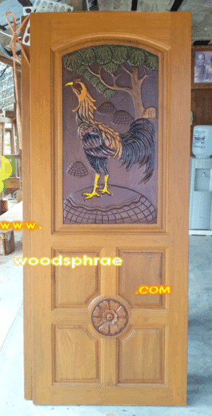 ประตูบานเดี่ยว ประตูบ้านไม้สัก B97