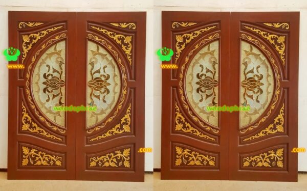 ประตูไม้สักกระจกนิรภัย BBB167
