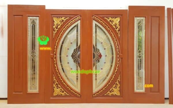 ประตูไม้สักกระจกนิรภัย BBB178
