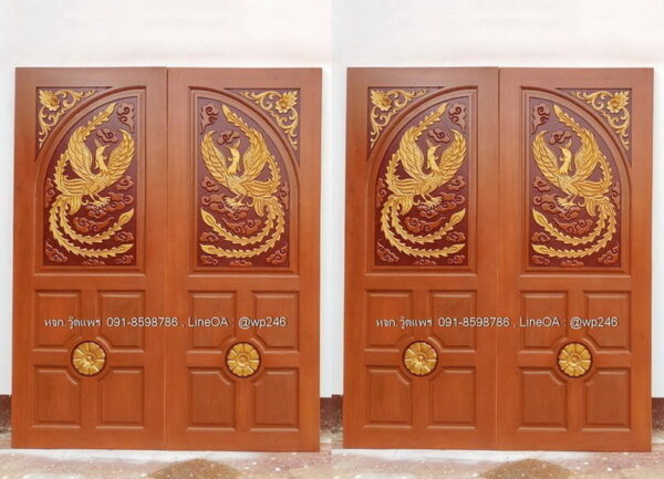 ประตูไม้สักบานคู่ BB15