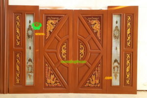 ประตูไม้สักบานคู่ BB128