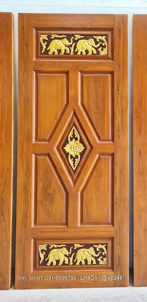 ประตูไม้สักบานเดี่ยว B39