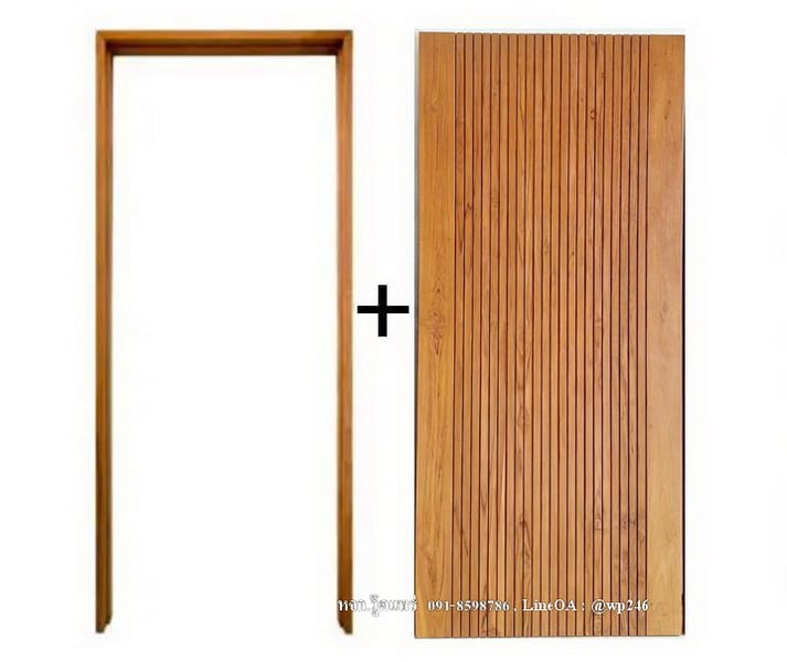 ประตูไม้พร้อมวงกบ บานเดี่ยว