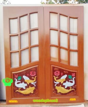 ประตูไม้สักบานคู่ BB06
