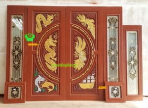 ประตูไม้สักบานคู่ BB12