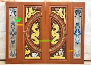 ประตูไม้สักบานคู่ BB116