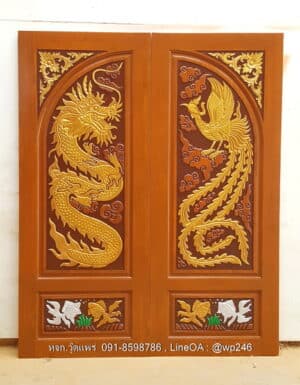 ประตูไม้สักบานคู่ BB112