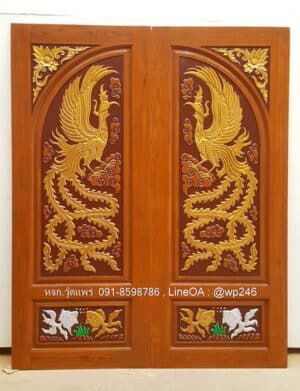 ประตูไม้สักบานคู่ BB10