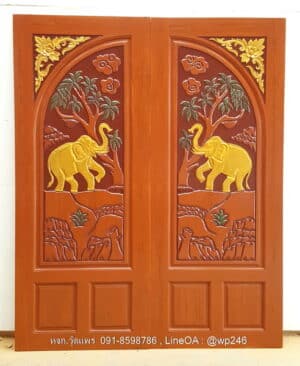 ประตูไม้สักบานคู่ BB07