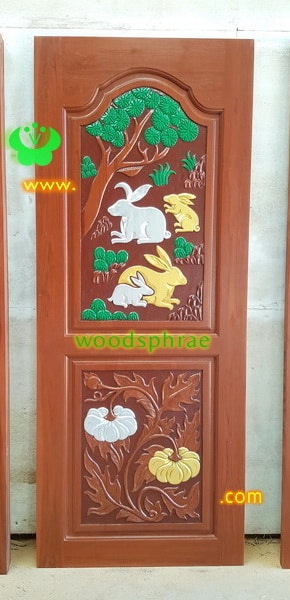 ประตูไม้สักบานเดี่ยว B64