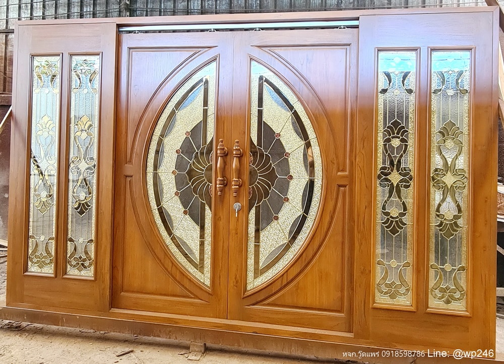 ประตูไม้สักบานเลื่อน รหัส BBB79